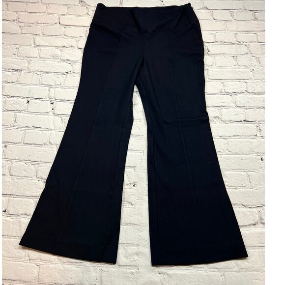 🔥SALE Anthropologie Pants Stretch Black Flared Side zip Seams Front & Back Med - Picture 1 of 6